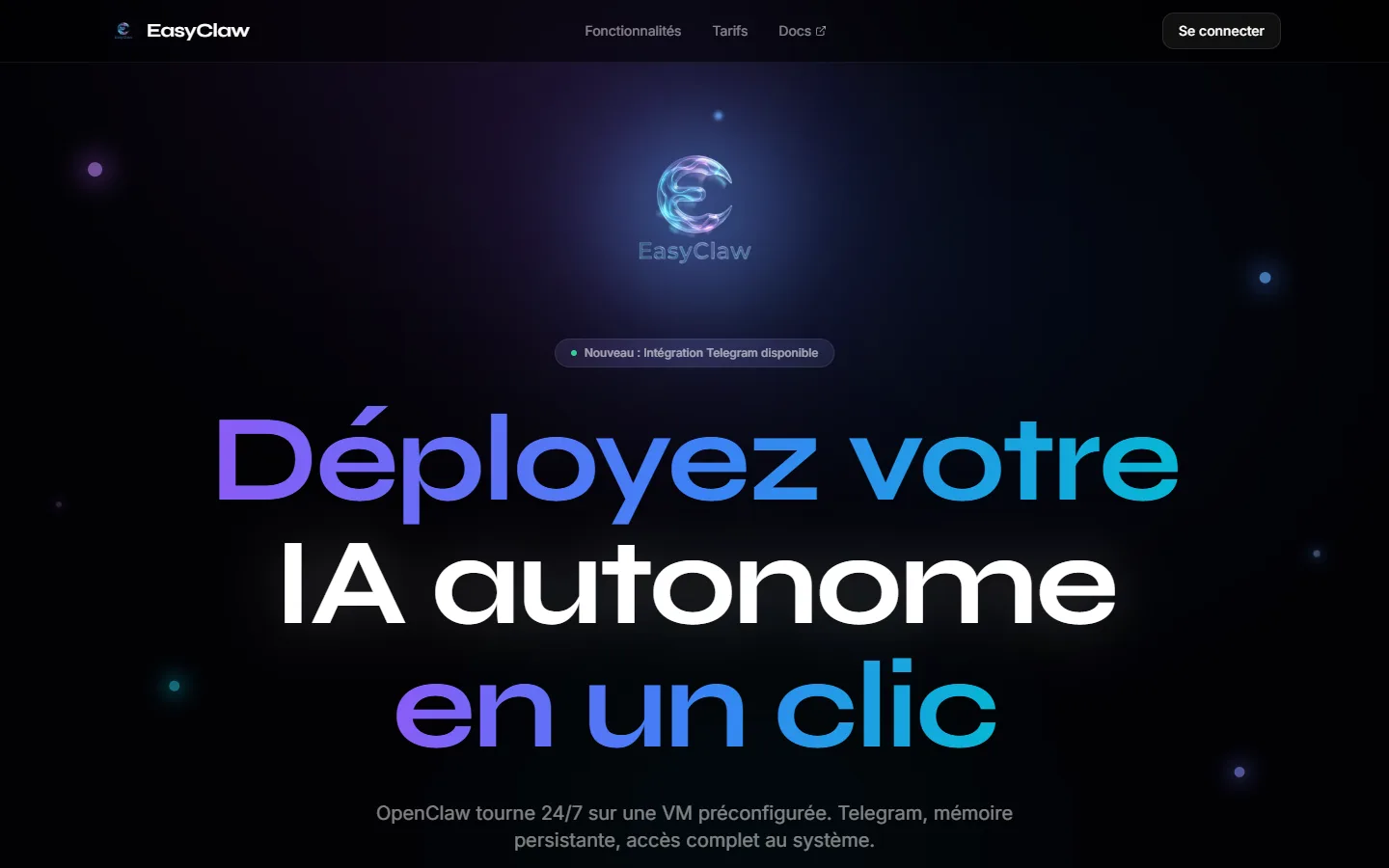 Aperçu du site EasyClaw