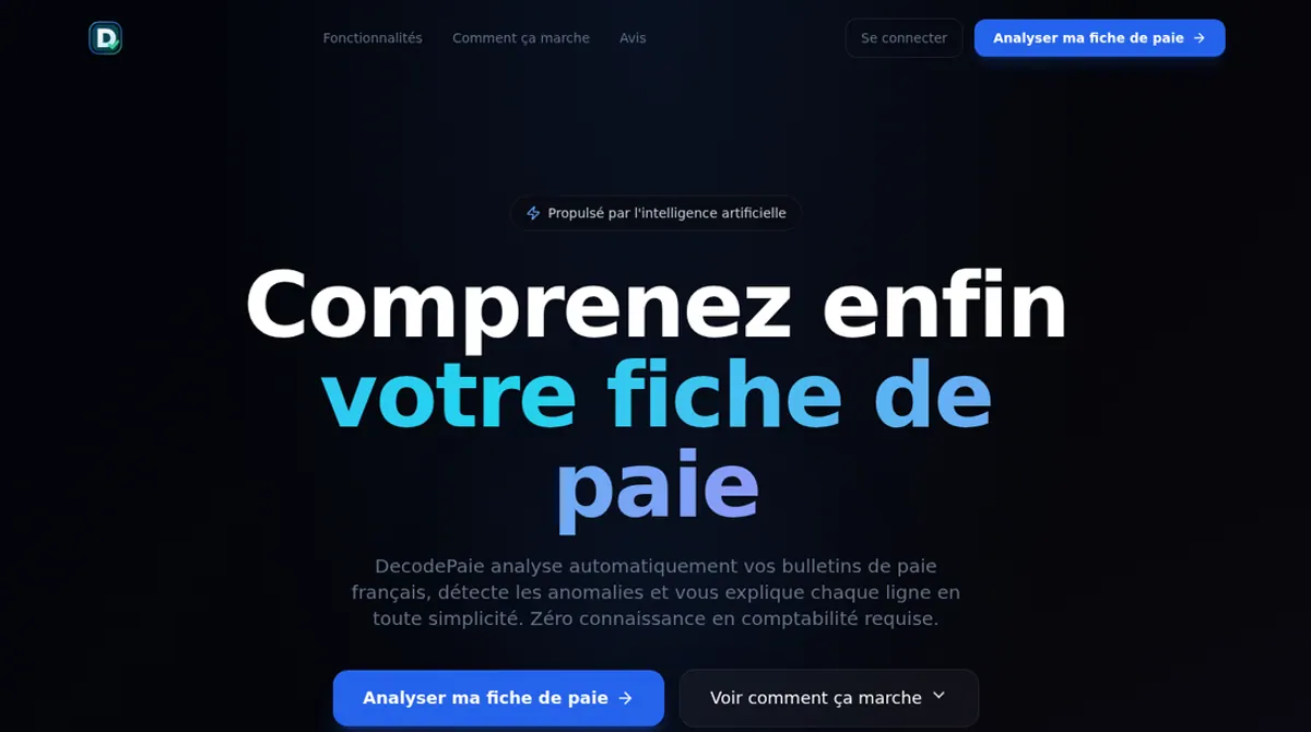 Capture DecodePaie — lecture de fiche de paie