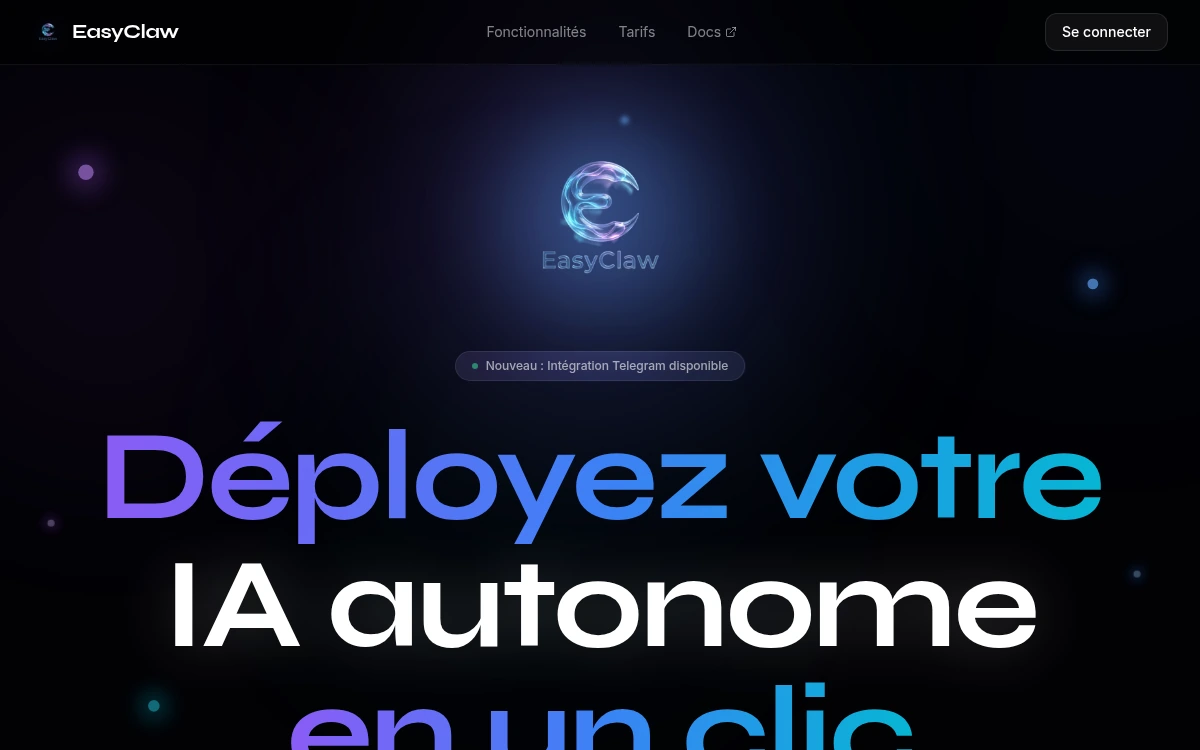 Capture EasyClaw — déploiement OpenClaw